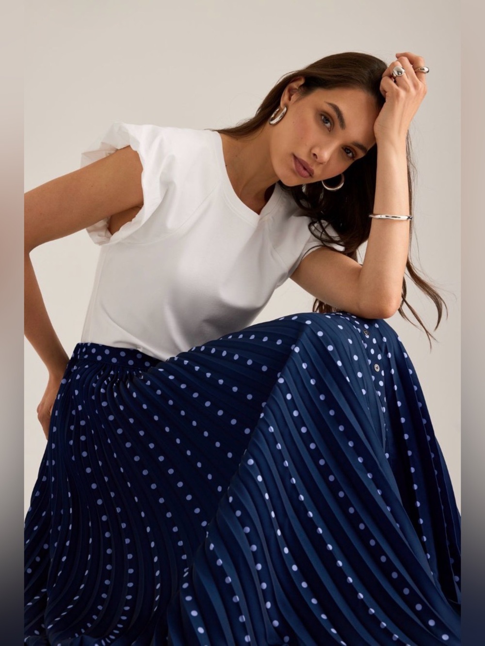 NWT Maeve Pleaded Button Up Front Maxi Skirt